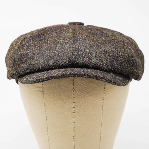 Vista 4 de Borges Scott Lomond Newsboy Gorra 100 lana tejida a mano Harris Tweed Resistente al agua