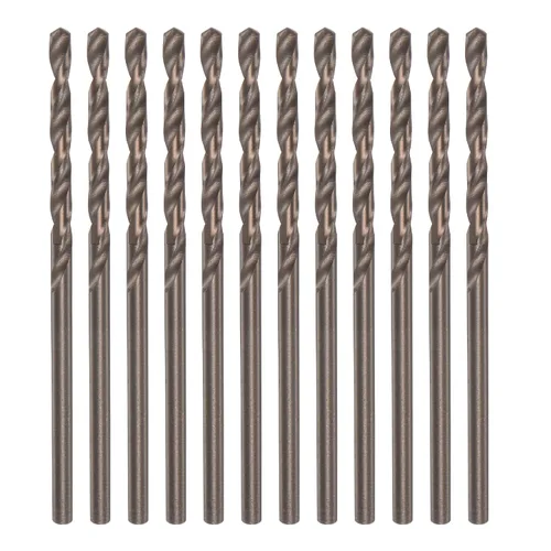 Vista 8 de HARFINGTON 12 brocas de cobalto, 0.083 in M35 de acero de alta velocidad métricas de vástago recto, brocas Jobber para metal duro, acero inoxidable