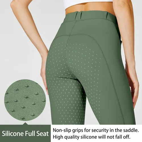 Vista 3 de Willit - Pantalones de equitación para mujer con asiento completo, mallas ecuestres de silicona, pantalones de equitación para montar a caballo