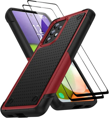 Vista 9 de Jeylly Funda para Samsung Galaxy A52 5G, Galaxy A52 Funda para teléfono con protector de pantalla híbrida de silicona antiarañazos, funda de defensa