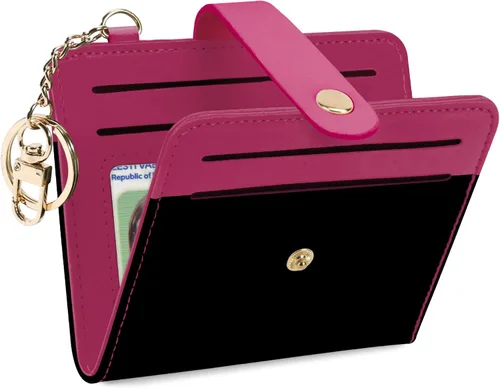 Vista 28 de Airkit Billeteras pequeñas para mujer, con bloqueo RFID, de cuero, con ventana de identificación, carteras para tarjetas para mujer, con monedero