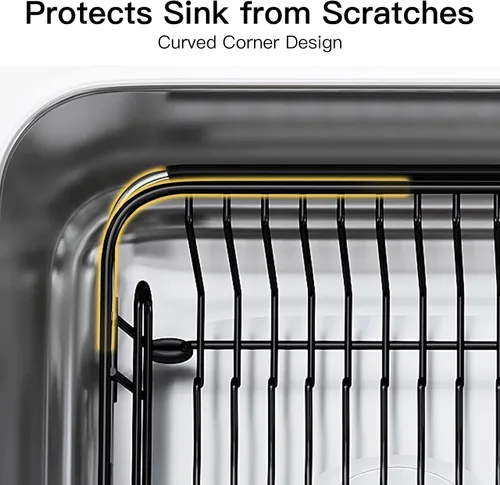 Vista 7 de Apartment RV Small Dish Drainer Drying Rack Over The Sink In Stainless Steel for Narrow Kitchen, Counter Space Saving Compact Expandable Metal Plate