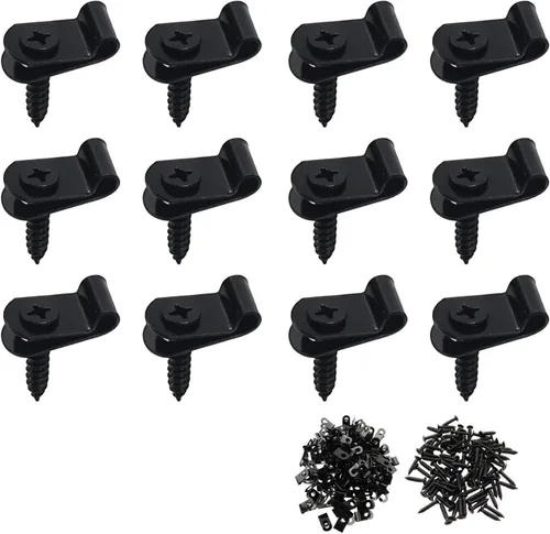 Vista 6 de Antrader Clips de cable tipo R, abrazaderas de cable de 0.12 pulgadas con tornillos, acero inoxidable 304, 100
