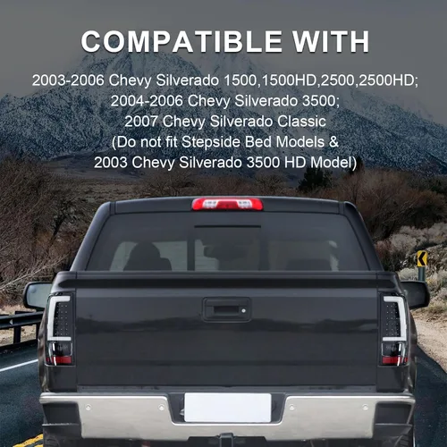 Vista 2 de Silverado - Luces traseras compatibles con Chevy Silverado 1500/1500HD 2500/2500HD 3500 2003-2006 para el lado del conductor y del pasajero