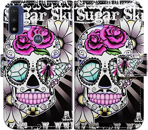 Vista 27 de Bcov Funda de piel con tapa para teléfono Motorola Moto G Pure/Power 2022 - Patrón de pájaro negro, ranura para tarjetas, bloqueo magnético, función