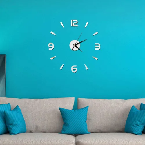 Vista 3 de Pilipane Reloj de pared sin marco, relojes de pared para decoración de sala de estar, kit de reloj de pared grande para decoración del hogar, sala