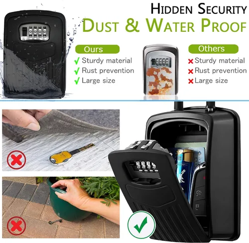 Vista 5 de Caja de cerradura de seguridad extra grande con combinación de 4 dígitos