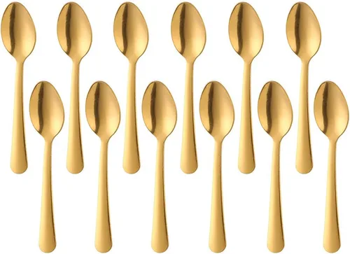 Vista 10 de Juego de 12 cucharas de café Demitasse de acero inoxidable, mini cuchara de 4.5 pulgadas, pequeñas cucharas de espresso para café, azúcar, postre