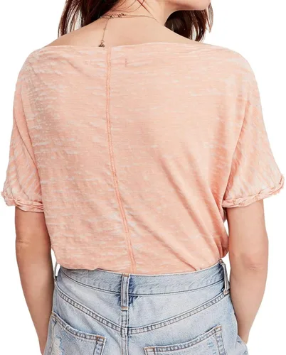 Vista 2 de Free People Off-The-Shoulder Burnout Camiseta