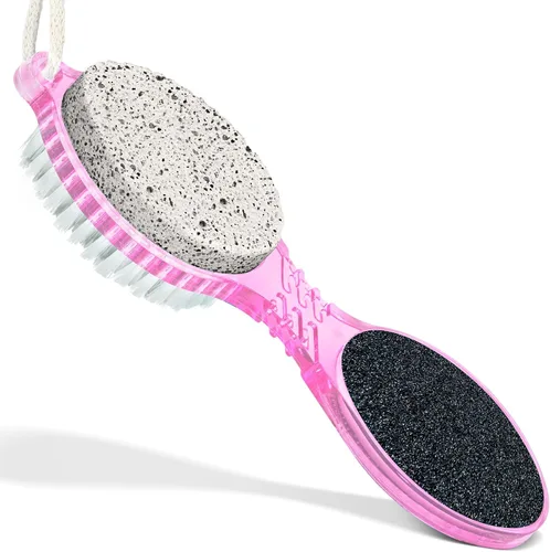 Vista 8 de DecorRack (4 en 1) Kit de paleta de pedicura con piedra pómez para pies, cepillo de limpieza de uñas, lima de metal y tablero de esmeril, juego