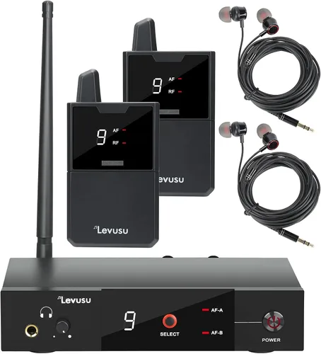 Vista 7 de UHF - Sistema de monitor inalámbrico intrauditivo con auriculares, 180 pies, montaje en rack, transmisor profesional de sistema estéreo IEM