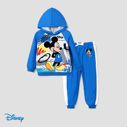 Vista 2 de Disney Mickey and Friends Outfits 2pcs Toddler Girl & Boy Long Sleeve Hoodie and Pants Set, 2-6 Years
