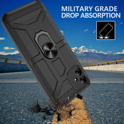 Vista 3 de Funda para Galaxy A04e, con [3X protector de pantalla de vidrio templado], soporte de anillo integrado y soporte magnético para automóvil a prueba