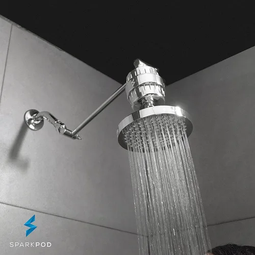 Vista 9 de SparkPod Cartucho de filtro de ducha de alto rendimiento, adecuado para personas con piel y cuero cabelludo sensibles y secos, filtra cloro e