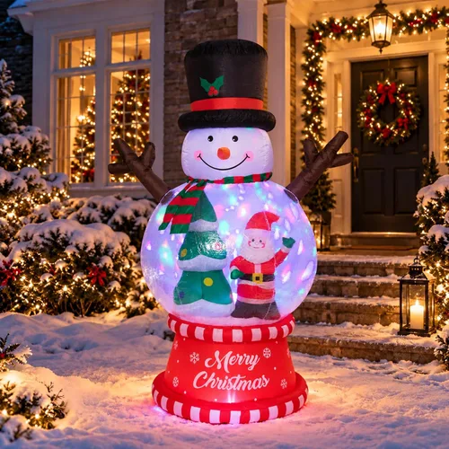 Vista 15 de Inflables navideños para decoración al aire libre, globo de nieve 2-Multi