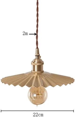 Vista 7 de Elegante lámpara de araña de una sola cabeza estilo nórdico japonés, luz colgante de latón retro para isla de cocina, porche, balcón