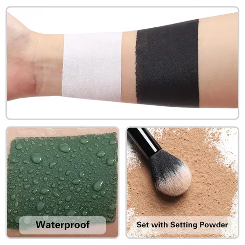 Vista 3 de BOBISUKA Barra de pintura negra para la cara y el cuerpo, palitos negros para deportes, béisbol, softbol, fútbol, kit de pintura negra