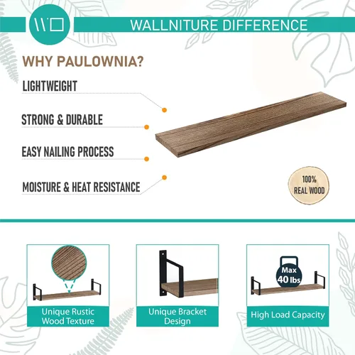 Vista 7 de Wallniture Toledo - Estantes flotantes para pared, estante de pared para decoración de sala de estar, organización de cocina, organizador de baño