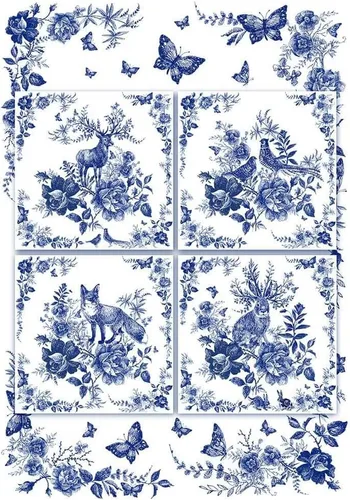 Vista 10 de Papel de Arroz para Decoupage A4 AVES, MARIPOSA, DRAGONFLY, ANIMALES (Retratos de Animales - 2 Hojas)