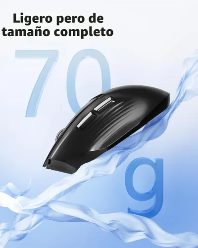 Vista 4 de Uciefy Ratón inalámbrico Bluetooth Z07, ratón recargable para portátil Negro