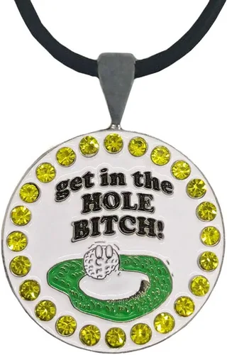 Vista 24 de Giggle Golf Marcador de pelota de golf brillante con collar de golf para mujer Agujero 19