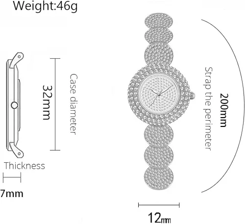 Vista 5 de Ladies Dress Watch Luxury Quartz Small Face Diamond Shining Bling Watches Silver Analog Watch for Women Waterproof Gifts for Women