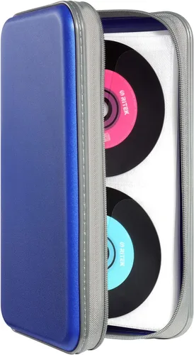 Vista 18 de UENTIP Funda para CD, capacidad para 96 CD, de plástico duro, cartera protectora para CD/DVD, para coche, hogar, viajes (96, negro) CD DVD