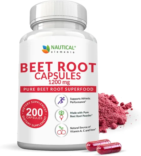 Vista 7 de Cápsulas de raíz de remolacha - 1200mg por porción - 60 cápsulas de polvo de raíz de remolacha - Polvo de remolacha apoya la presión arterial