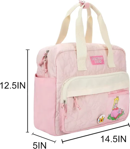 Vista 3 de Super Mario Bros - Mini mochila para adultos, iconos en relieve rosa