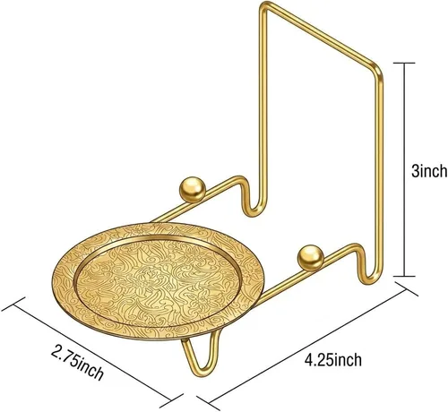 Vista 5 de HOHIYA Soporte de exhibición dorado para tazas y platillos de té para 6 tazas, organizador de mesa decorativo para tazas de China, tazas y platos
