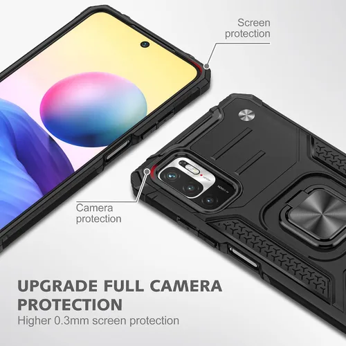 Vista 8 de Asuwish Funda de teléfono para Xiaomi Redmi Note 10 5G con cubierta protectora de pantalla de vidrio templado y accesorios para celda Soporte