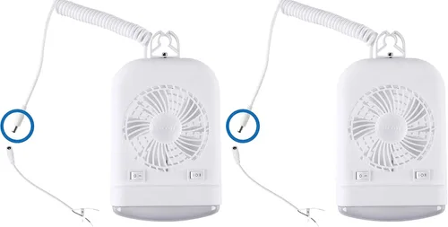 Vista 9 de Facon Combo de luz de ventilador de 12 V CC para caravana emergente, interruptor independiente, cable extensible de 2 velocidades con enchufe macho