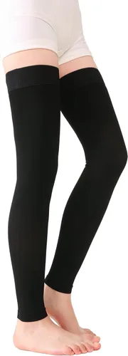 Vista 10 de TOFLY® Medias de compresión altas hasta el muslo sin pies para mujeres y hombres, 1 par, opaco, manguera de soporte de 15-20 mmHg de compresión