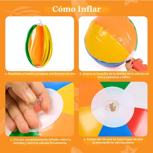 Vista 8 de JOYIN Paquete de 12 pelotas de playa de 12 pulgadas, juguetes inflables clásicos a granel para piscina, juegos de adultos y niños, suministros