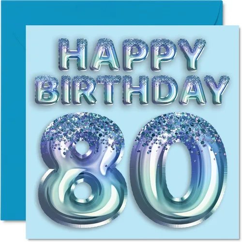 Vista 186 de Stuff4 Tarjeta de primer cumpleaños para niños, globo de fiesta con purpurina azul, tarjetas de feliz cumpleaños para niño de 1 año, nieto, hijo, 57