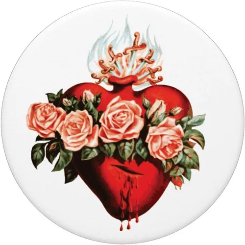 Vista 3 de Inmaculado Corazón de la Virgen María Católica PopSockets PopGrip: Agarre intercambiable para teléfonos y tabletas