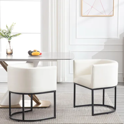 Vista 36 de RIVOVA - Silla tapizada para comedor, silla lateral moderna de barril, sillas tapizadas para comedor, silla cómoda para cocina, silla lateral