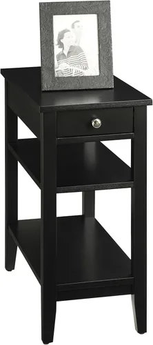 Vista 4 de Convenience Concepts American Heritage Mesa Auxiliar de Cabecera con Cajón de 23.5" - Mesa Clásica de Sala de Estar con Estante de Almacenamiento