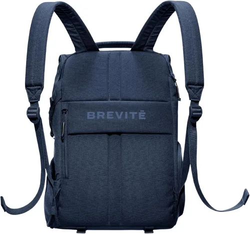 Vista 2 de BREVITE - Mochilas para cámara The Runner: mochila de fotografía minimalista y fácil de viajar, compatible con laptop y accesorios, Azul marino