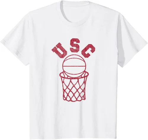 Vista 5 de USC USC Basketball Trojans - Camiseta de aro estilo retro de los años 80