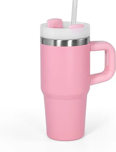 Vista 13 de Vaso de 14 onzas con asa de acero inoxidable de doble capa aislante, botella de agua de acero inoxidable reutilizable para niños, regalos para niños