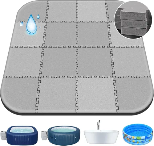 Vista 10 de Alfombrilla Extra Gruesa de 1/2 Pulgada de 85 Pulgadas para Bañera de Hidromasaje para Accesorios de Bañera de Hidromasaje Inflable, Almohadilla