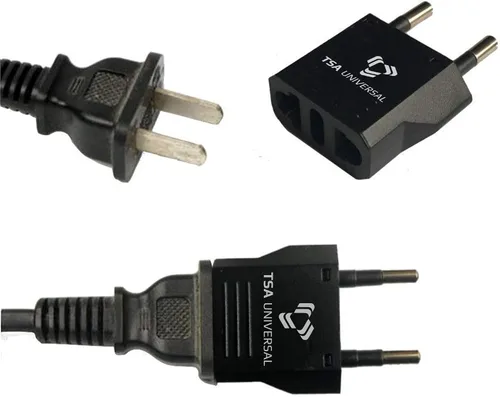 Vista 2 de Adaptador de corriente de viaje de Estados Unidos a Chile para conectar enchufes eléctricos de América del Norte a tomacorrientes chilenos
