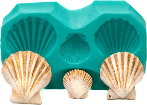 Vista 9 de Molde de silicona Seashell Fondant seguro para alimentos, caramelo de chocolate, resina, molde de arcilla polimérica, jabón