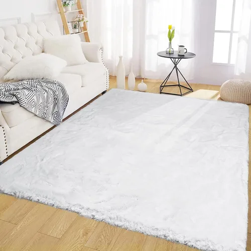 Vista 42 de Latepis Alfombra Pequeña Negra Esponjosa 2x3 pies Manta de Piel Sintética de Conejo Alfombra Suave Lavable Alfombras Peludas Shag para Dormitorio