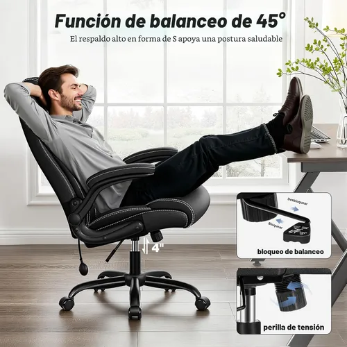 Vista 7 de BESTFAIR Ergonomic Office Chair, Desk Chair with Adjustable Lumbar Support Negro