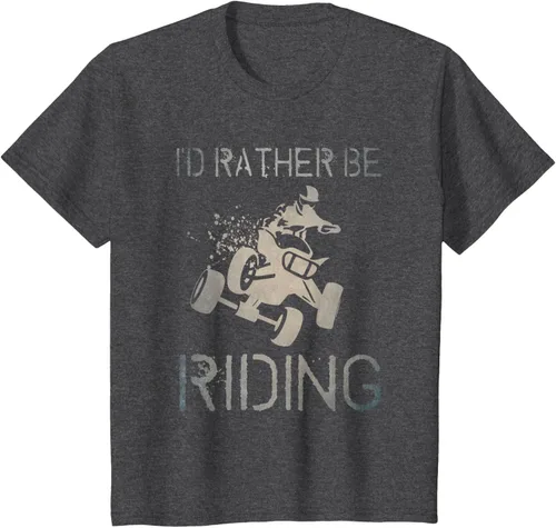 Vista 37 de Camiseta gráfica I'd Rather Be Riding ATV Quad Racing Rider de 4 ruedas, Negro