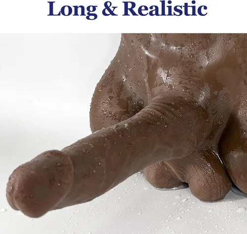 Vista 2 de Consolador enorme y grueso para adulto, consolador de muñeca sexual para mujer y hombre, juguete masturbador con base fija, material TPE suave