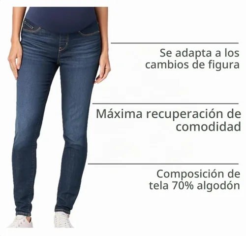 Vista 6 de Signature by Levi Strauss & Co. Gold Label Jeans ajustados de maternidad (Nuevo) Mission Hill (Trama)