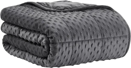 Vista 42 de CuteKing Manta pesada (2 libras, 36 x 48 pulgadas, gris) manta pesada para 40-60 libras, manta pesada para refrigeración y calefacción con cuentas